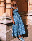 PINK CITY PRINTS Jessica Dress Azure Rose