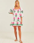 PINK CITY PRINTS Stella Dress Neon Marigold