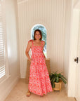 PINK CITY PRINTS Mykonos Dress Sunset Border