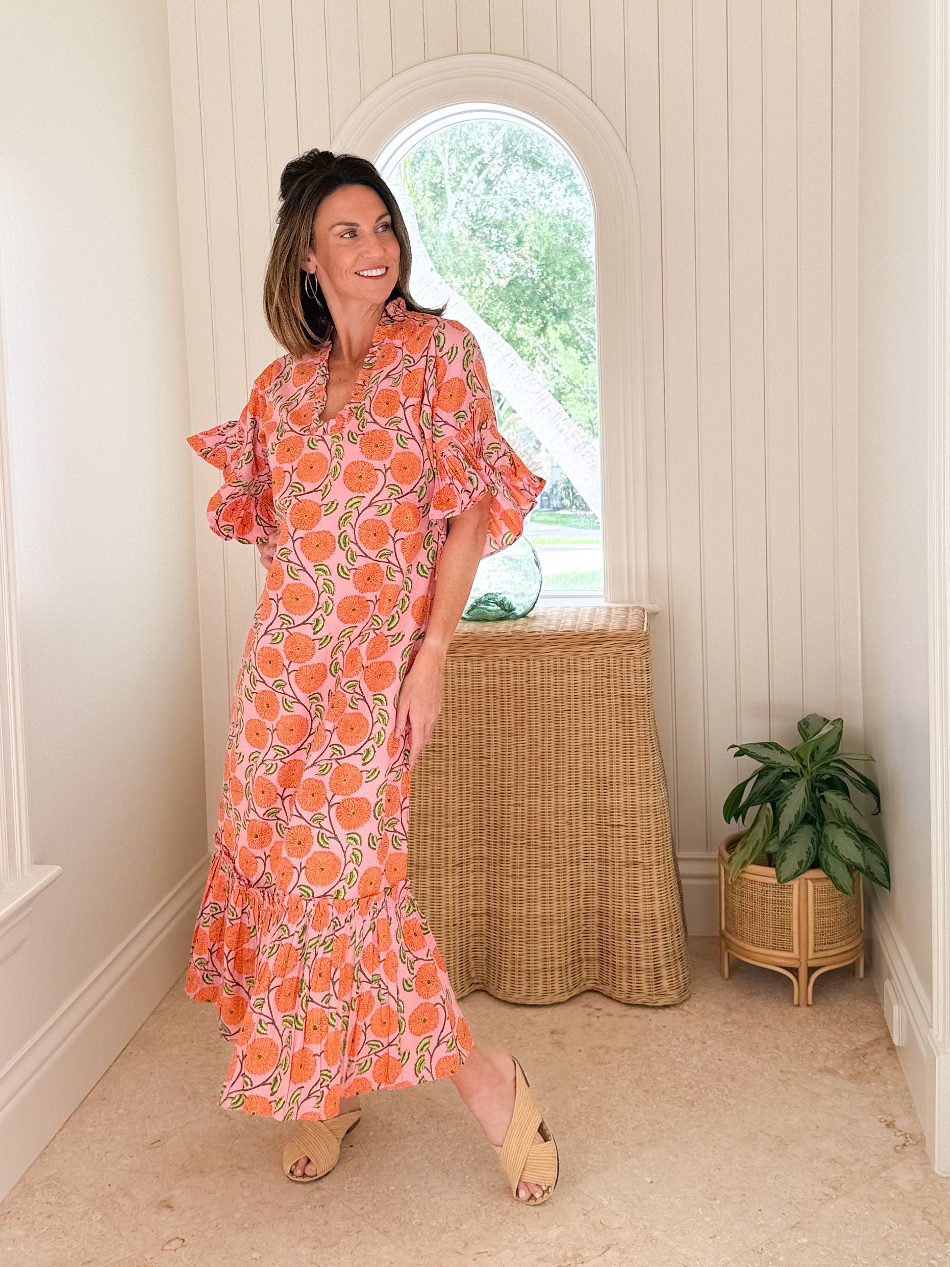 FITZROY & WILLA Soleil Dress Pink/Orange Floral – Matilda's Life Style