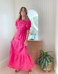 NIMO WITH LOVE Flaming Katy Dress Pink Rose Embroidery