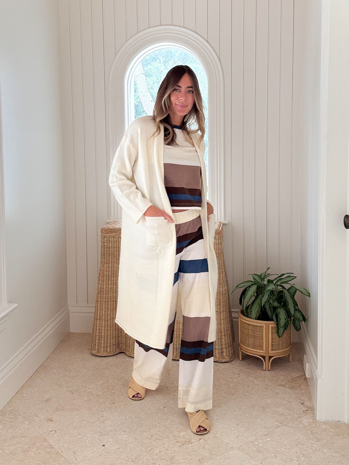 FRAICHE Travel Coat Sweater Ivory