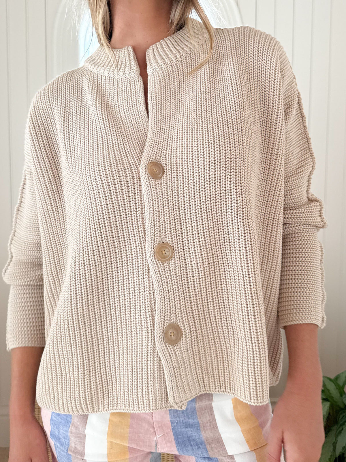 FRANK &amp; EILEEN Montecito Cardigan Sand