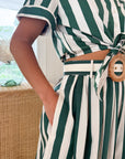 CARA CARA Asbury Top Green / White Stripe