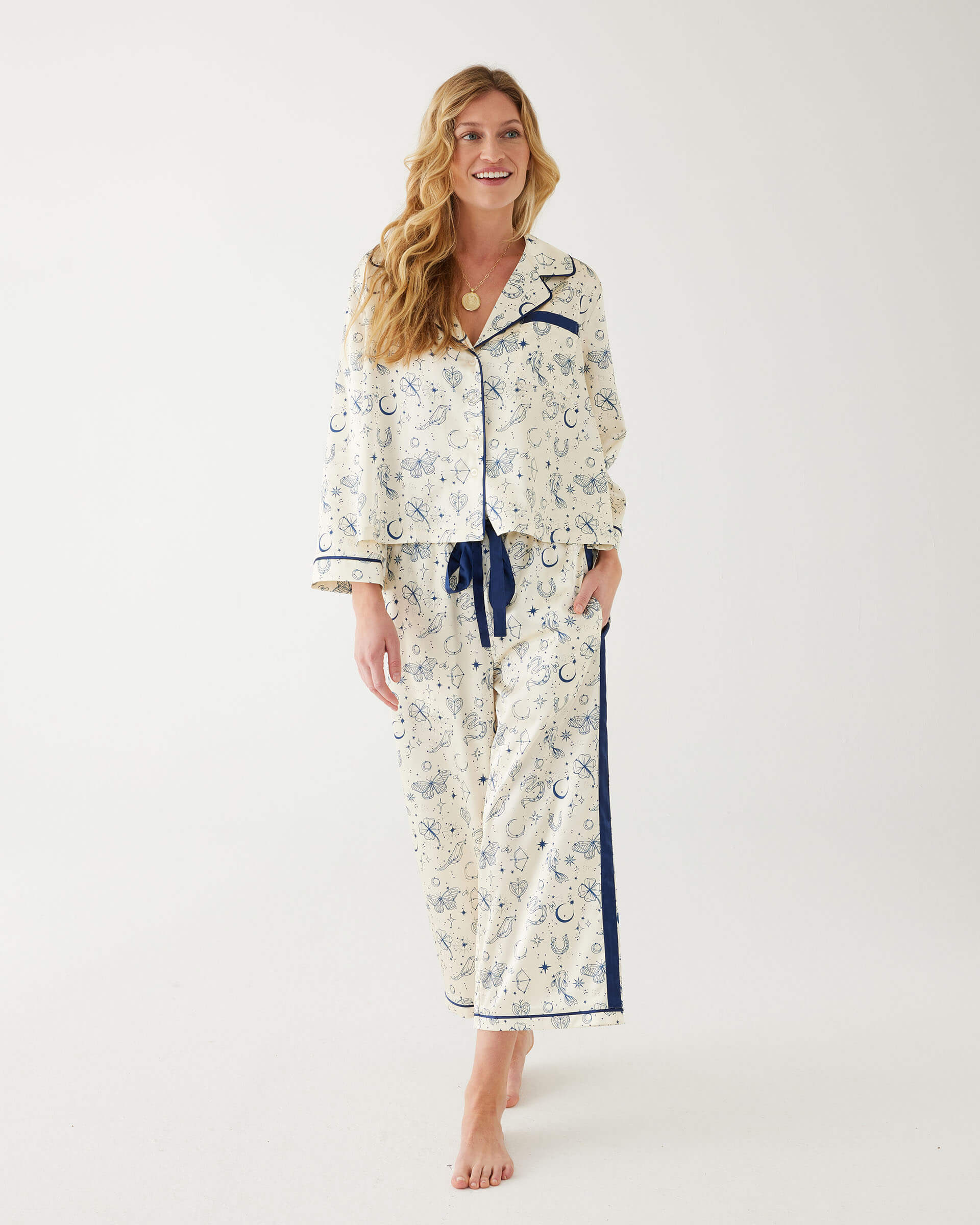 JANE WIN x MERSEA Satin Sailors Lucky Charms Pajama Set