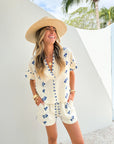 OLIPHANT V Neck Top Wicklow Blue