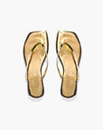 TKEES Square Toe Lily Sandals Mirror Gold