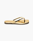 TKEES Square Toe Lily Sandals Mirror Gold