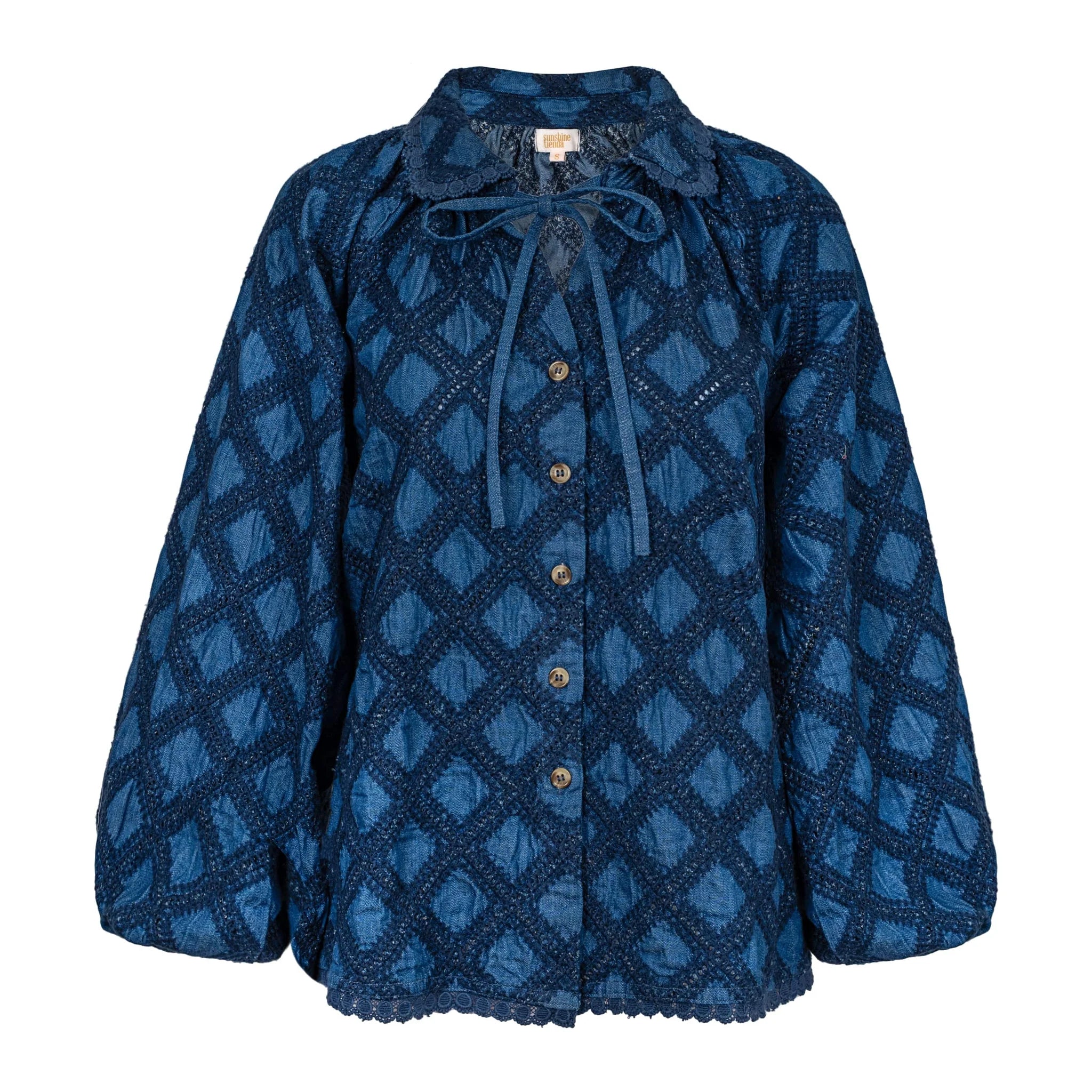 SUNSHINE TIENDA Willa Top Denim Eyelet