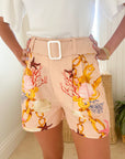 LA PORTE Belted Star Shell Short Multicolor