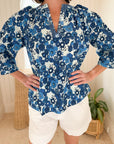 FITZROY & WILLA Sallie Ann Blouse Blue Poppy