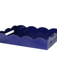 ADDISON ROSS Medium Scalloped Edge Tray Navy