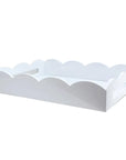 ADDISON ROSS Medium Scalloped Edge Tray White