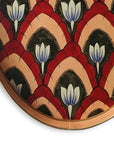 LES OTTOMANS Black & Red Tulips Oval Tray