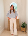 FRANK & EILEEN Presley Oversized Tee Wide Navy Stripe