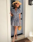 CARA CARA Nash Mini Dress Hart Tile Navy