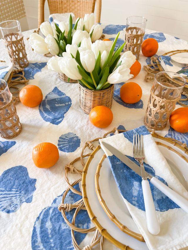 BERTOZZI Conchiglie Blue Tablecloth 69X126