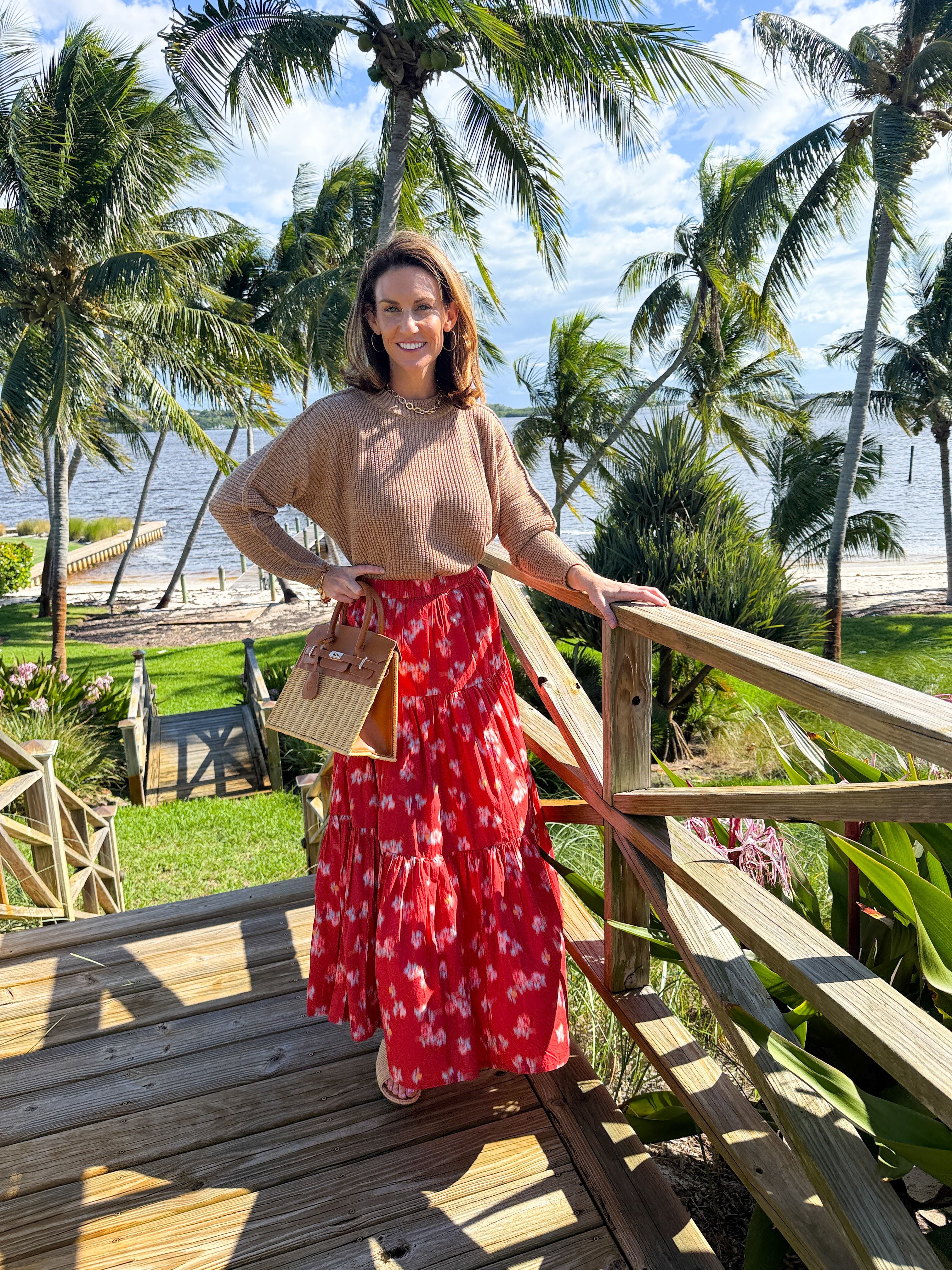 OLIPHANT Tiered Maxi Skirt Lebombo Rust