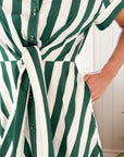 CARA CARA Asbury Dress Green/White Stripe