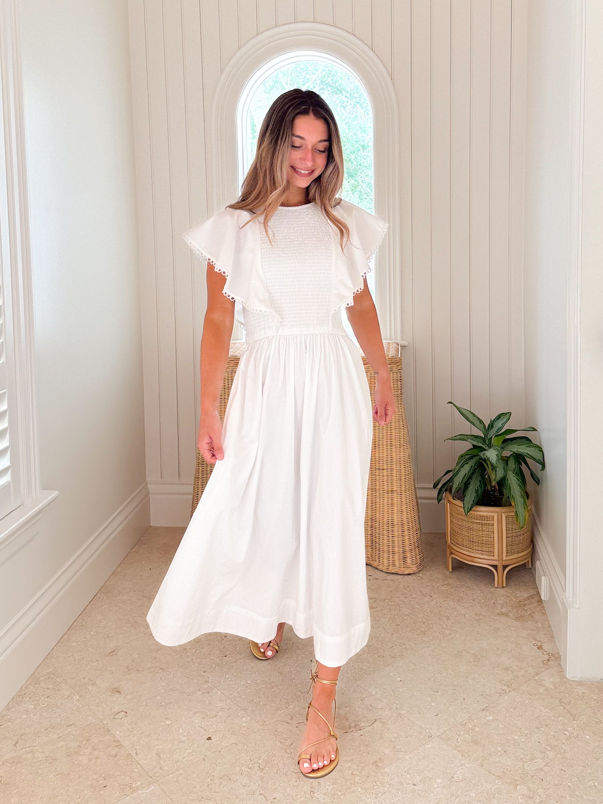OLIPHANT Ava Dress Tisbury White