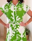 FITZROY & WILLA Savannah Dress Sullivan Green Big Ikat