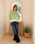 LISA TODD Stitchin' Sweater Sage