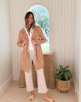 FRANK & EILEEN Belfast Sweatshirt Trench Coat Camel
