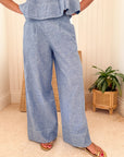 GRACE & BARDOT Kim Wide Leg Pant Chambray