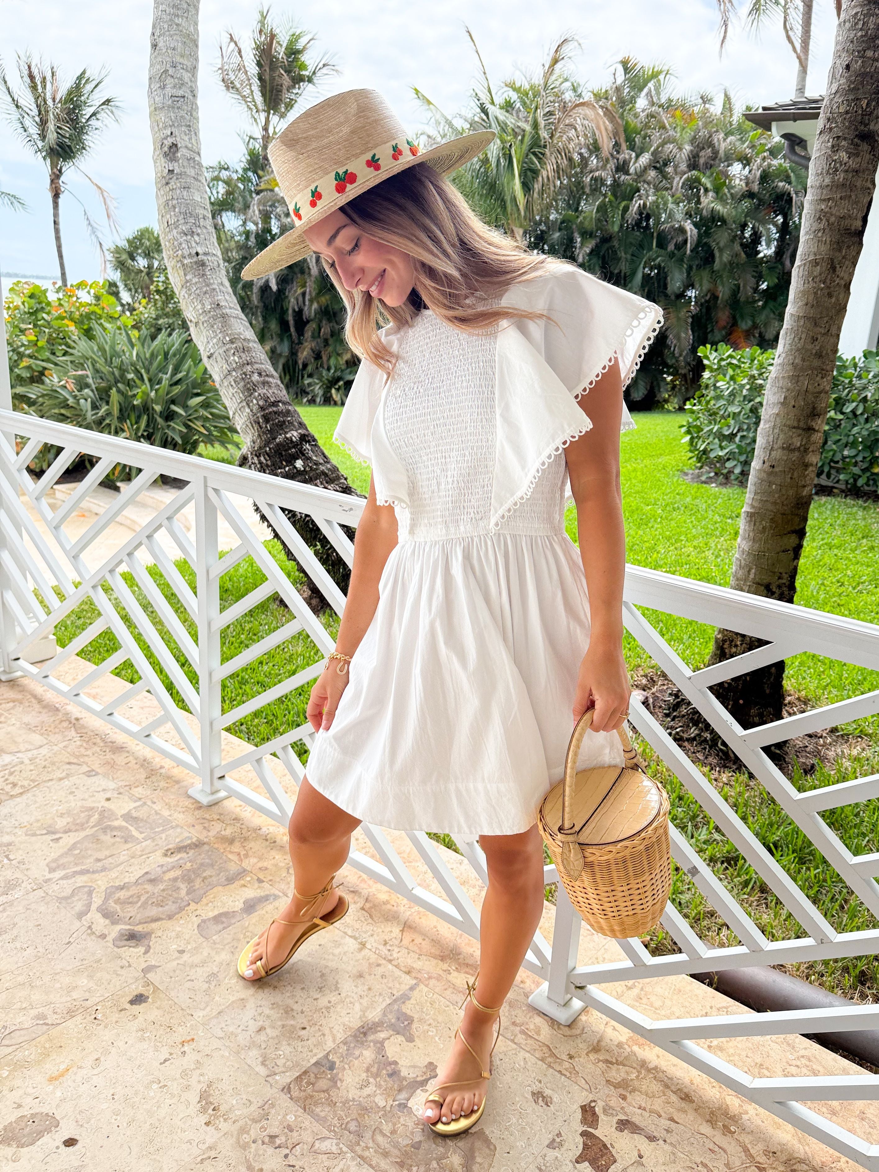 OLIPHANT Ava Mini Dress Tisbury White