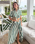 CARA CARA Greenfield Skirt Green/White Stripe