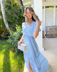 WALKER & WADE Christina Dress Periwinkle Palm