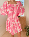 FELICITE Capri Dress Pink Palm