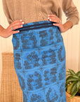 SARAH ALEXIS Carol Midi Skirt Dark Blue Sailor's Tile