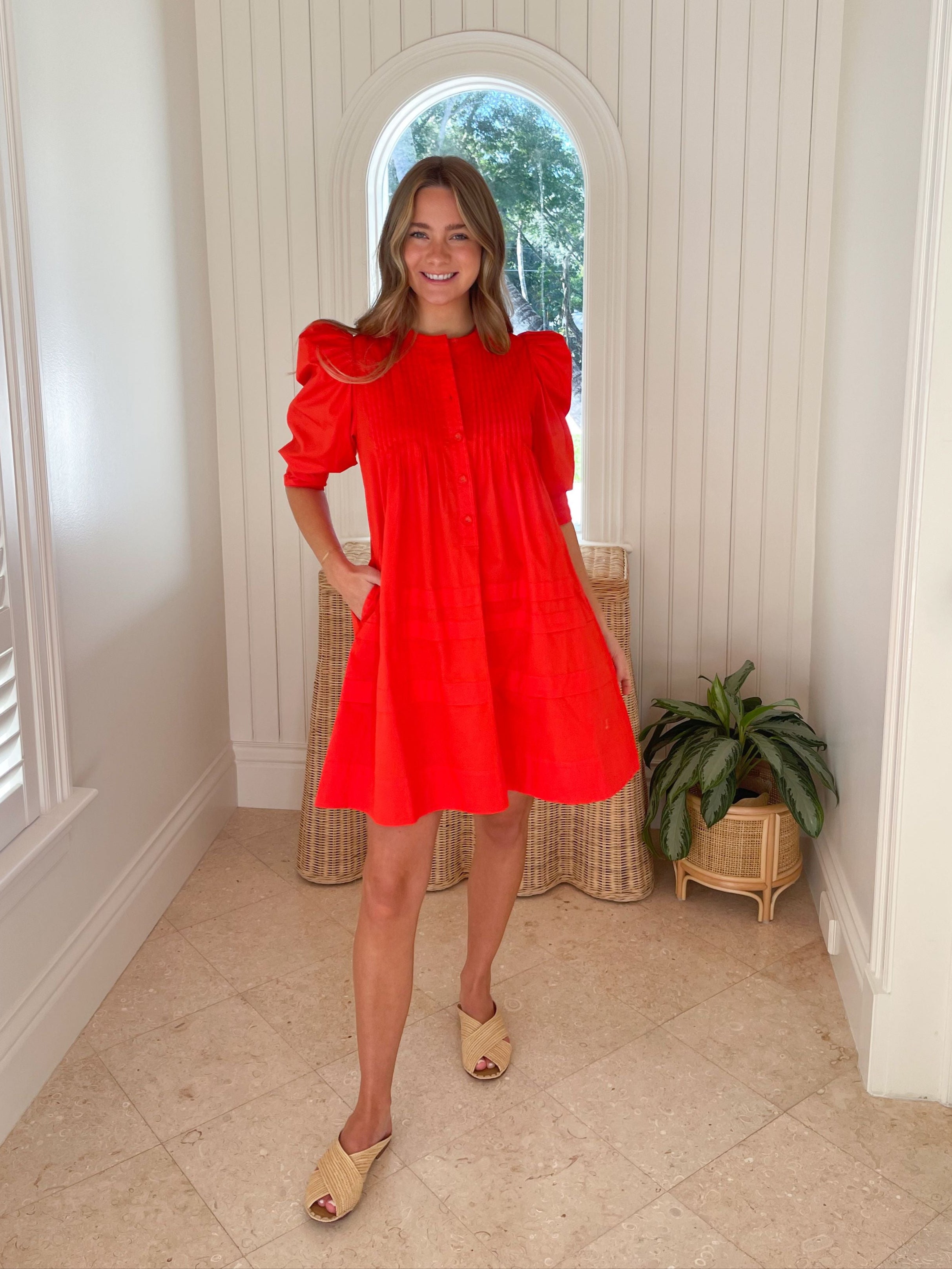 HUNTER BELL Sidney Dress Red Orange