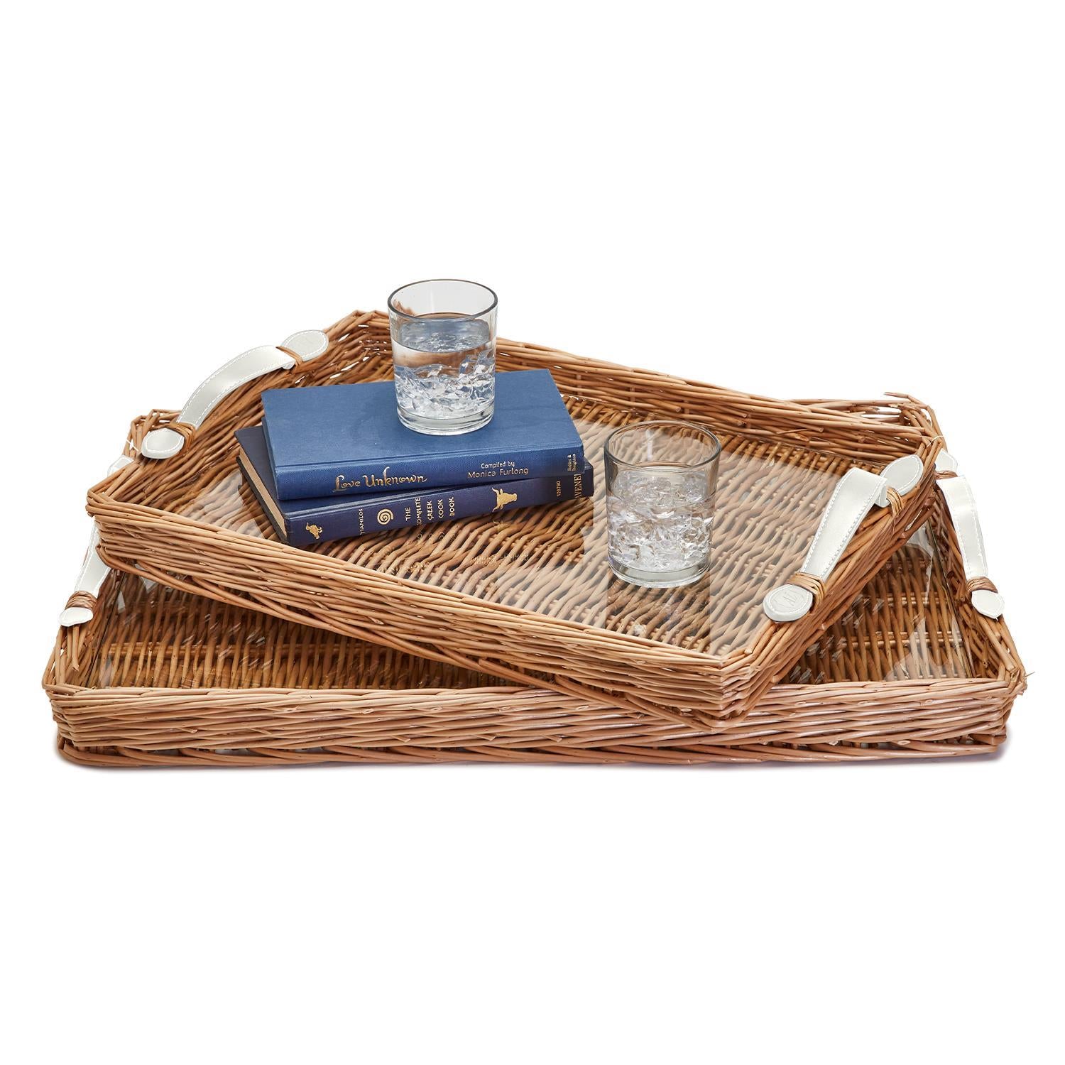 Rectangular Wicker Tray with Handles Large