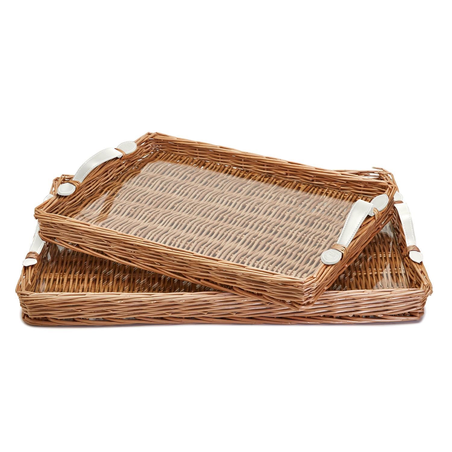 Rectangular Wicker Tray with Handles Large