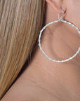 Hammered Hoops Silver Large