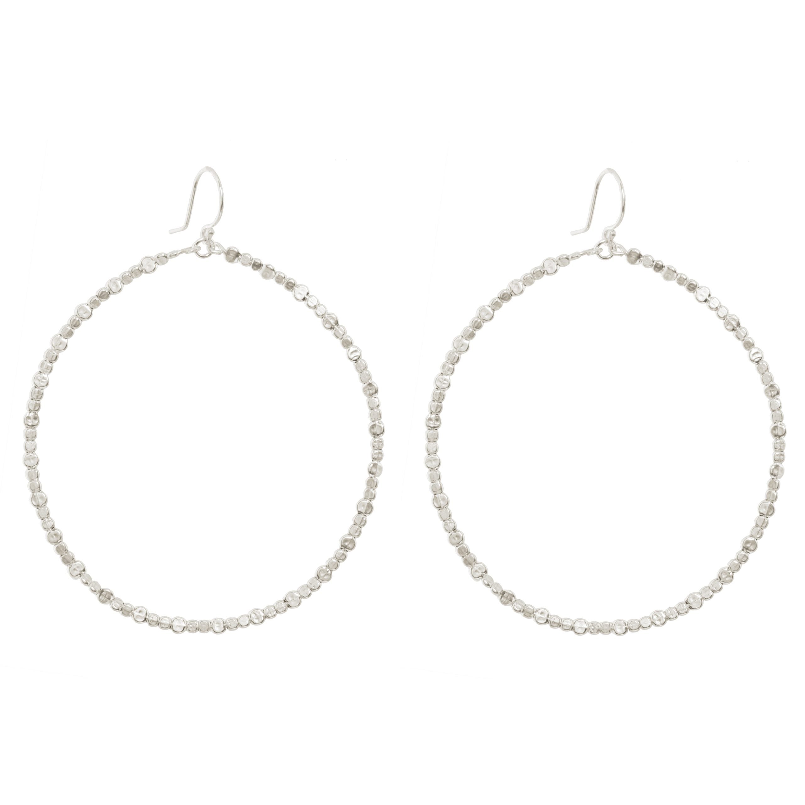 Hammered Hoops Silver Large