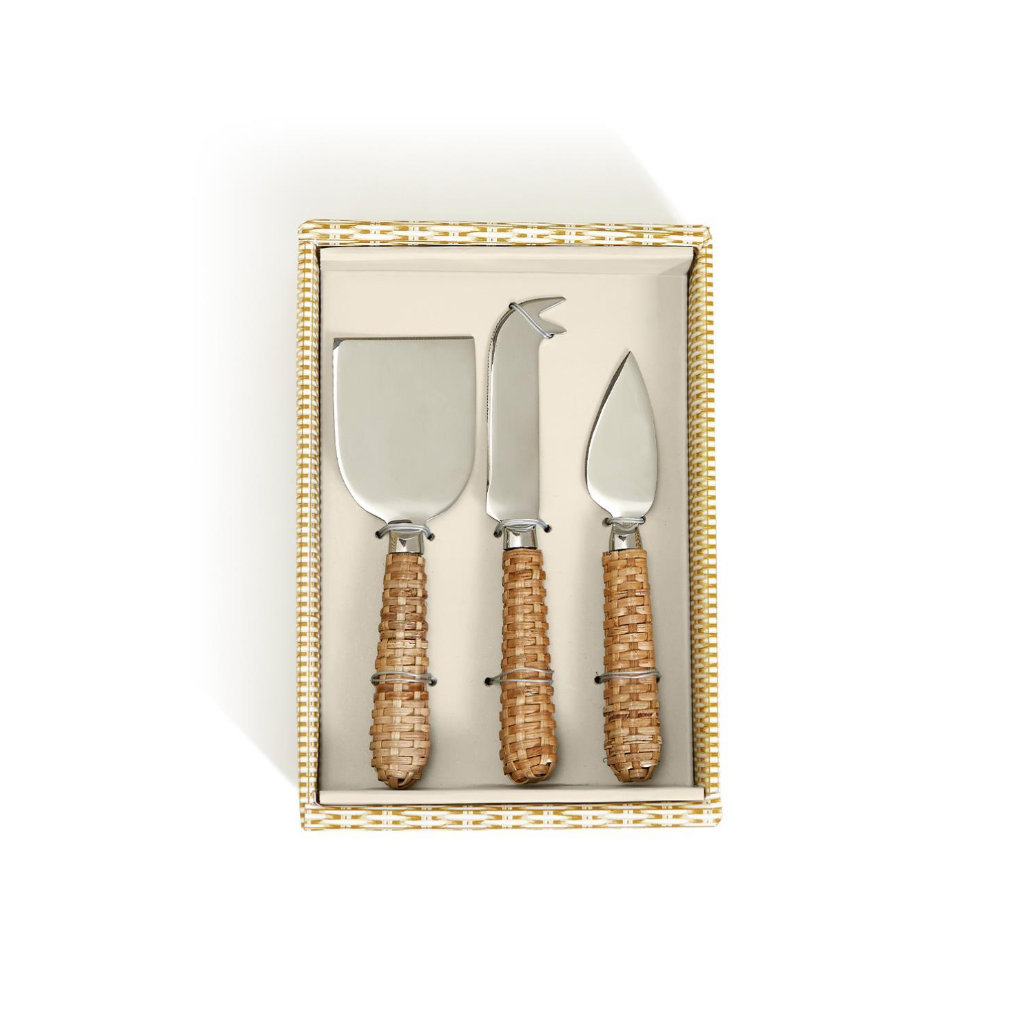Wicker Weave Set 3 Cheese Knives