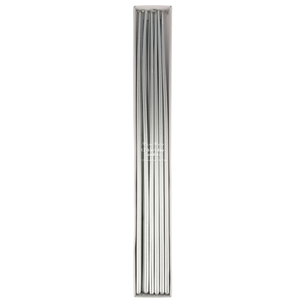 Silver Tall Taper Candles