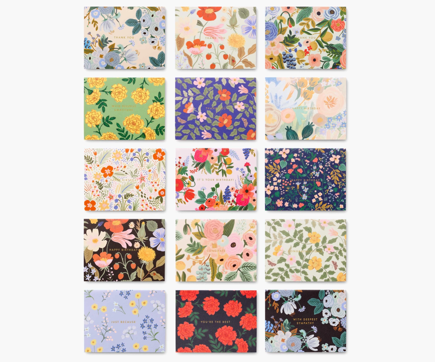 RIFLE PAPER CO. Mixed Florals Essential Card Set