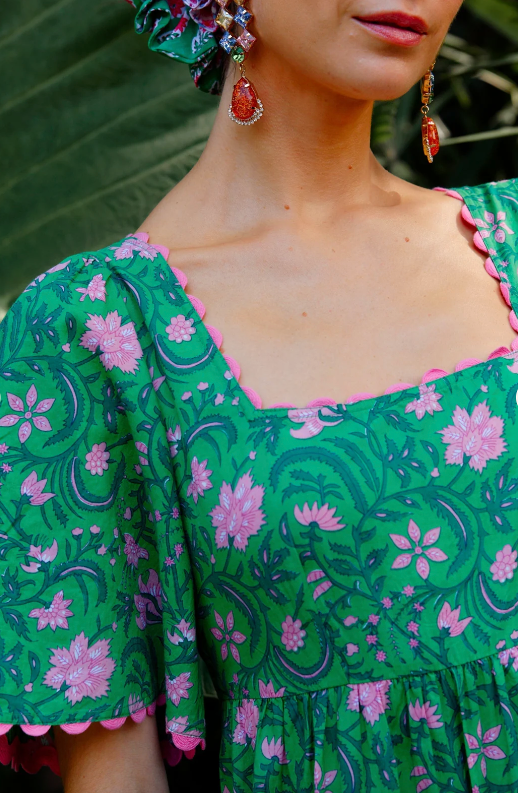 FINAL SALE PINK CITY PRINTS Forest Rose Maisie Dress