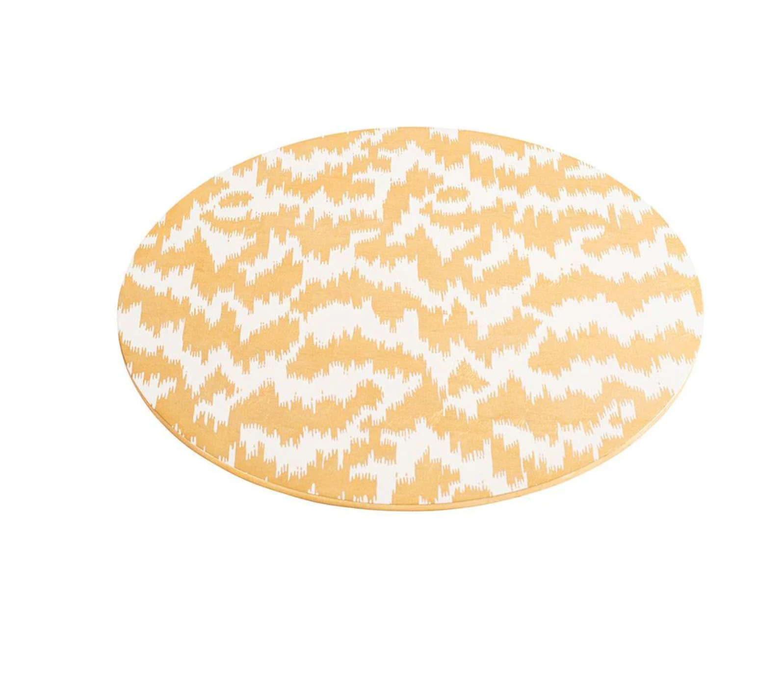Modern Moiré Round Lacquer Placemat in Gold Set/4
